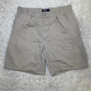 Polo Ralph Lauren Men's 35 X 9 Classic Fit Khaki Chino Shorts Solid Brown Zipper